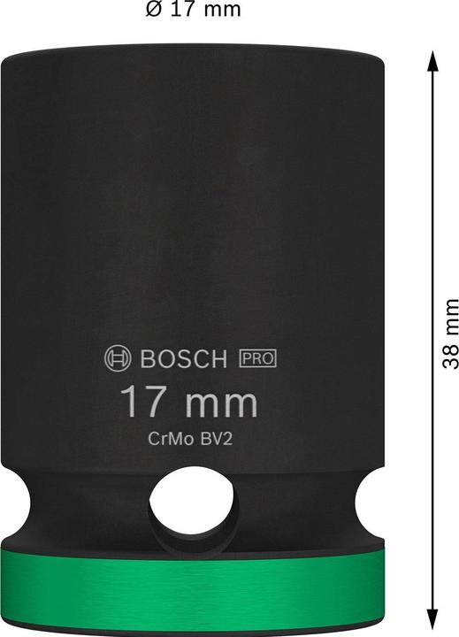Produktbild Bosch Professional Zubehör PRO Impact Steckschlüsseleinsatz, 1/2", 17 mm, Standard (17 mm)