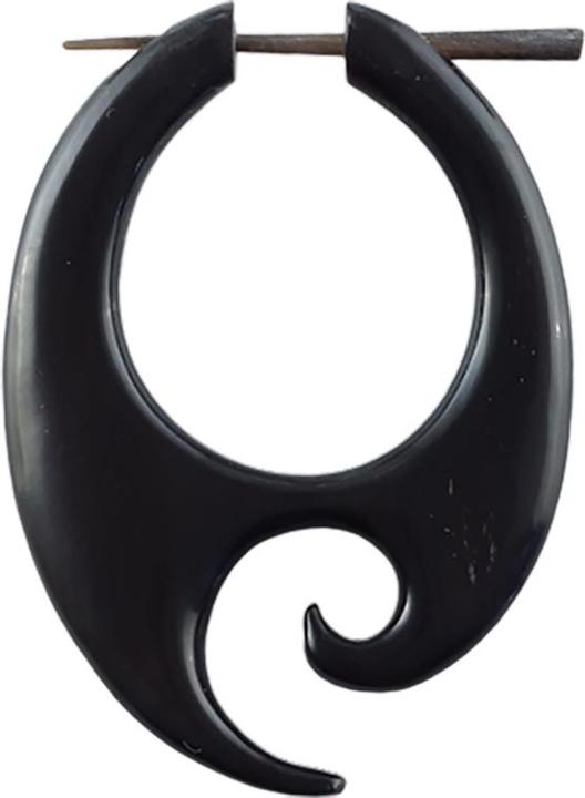 Produktbild Star Piercing Ohrring tiefer Spirale aus Wasserbüffelhorn (Organisch, ohne Messing)