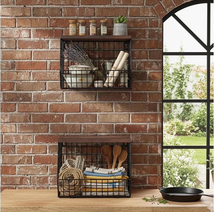 Productafbeelding Relaxdays Obstkorb Wandregal