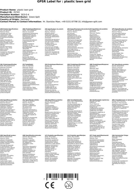 Actual product image Green Split Plastic lawn grids (4 x)