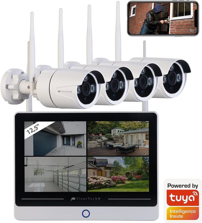 Image du produit VisorTech Système de surveillance sans fil avec écran (1920 x 1080 Pixels)