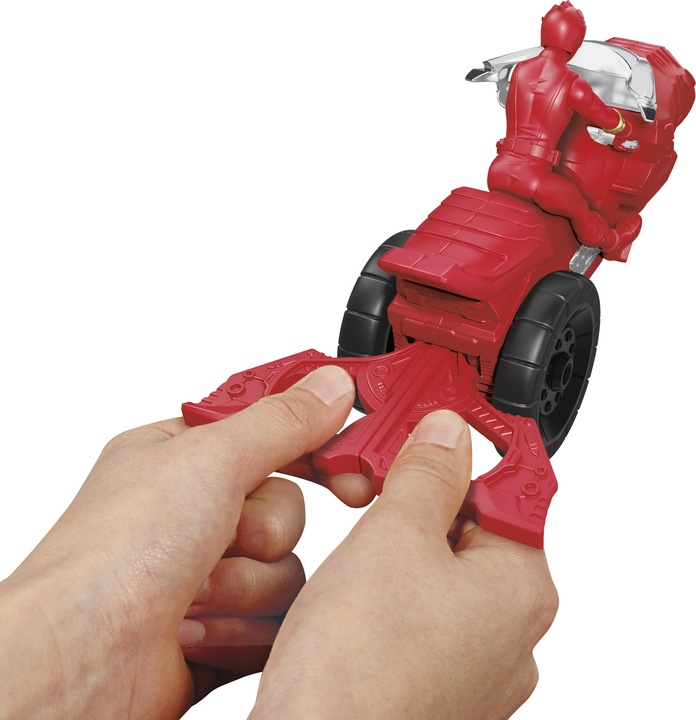 Produktbild Power Rangers Dino Fury Rip N Go T-Rex Battle-Bike und Roter Ranger, 15 cm grosses Fahrzeug mit Ac...