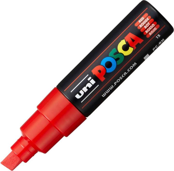 Actual product image Posca Marker PC-8K wedge tip (Red, 8 mm, 1 x)