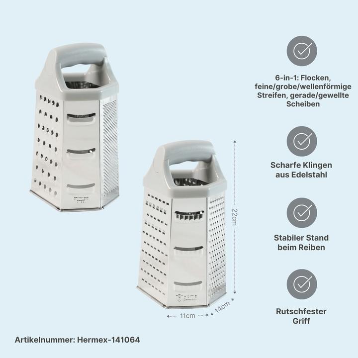 Actual product image B-Home 4er-Set Edelstahl-Küchenreiben L & XL Gemüsereiben Handreiben