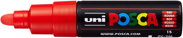 Actual product image Posca Marker PC-7M round tip (Red, 5.50 mm, 1 x)