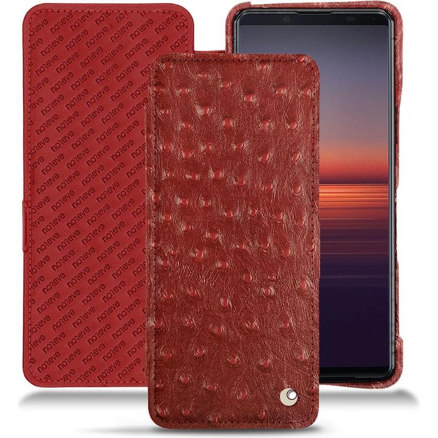 Noreve Lederschutzhülle horizontal (Sony Xperia 5 II), Smartphone Hülle, Rot