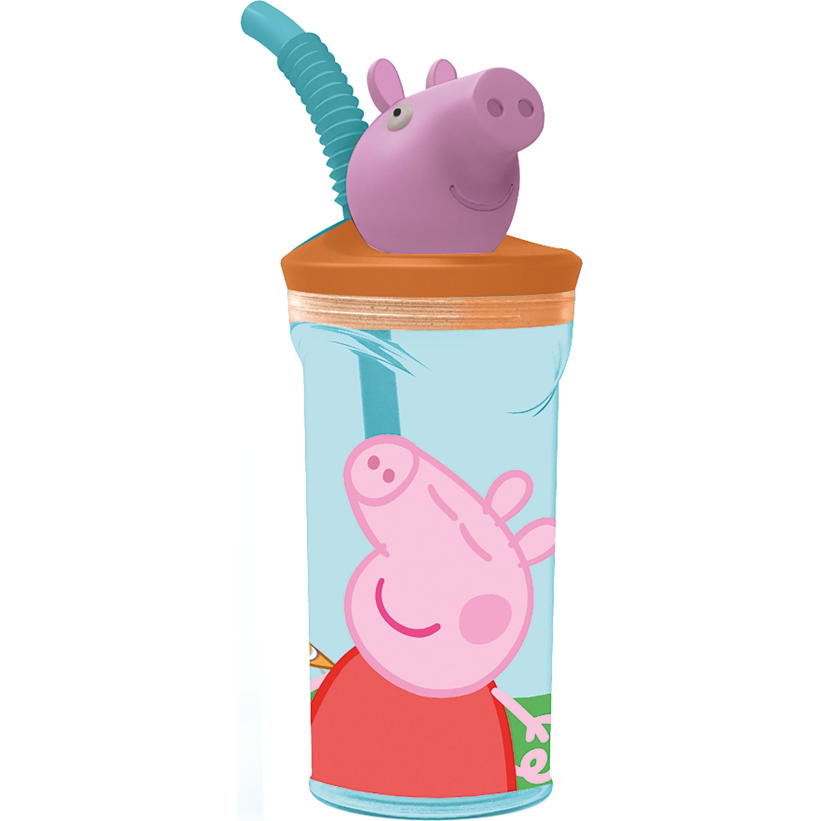 Stor, Kindergeschirr + Kinderbesteck, Peppa Pig 3D Figur (360 ml) - Trinkbecher