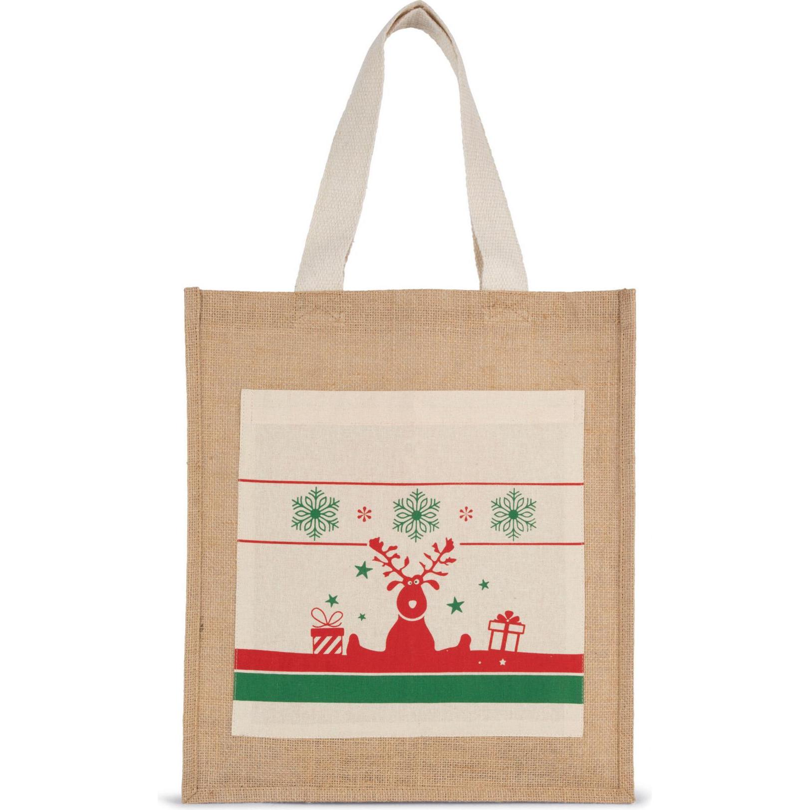 Kimood, Tasche, Tote bag Weihnachtsmotiv, Beige