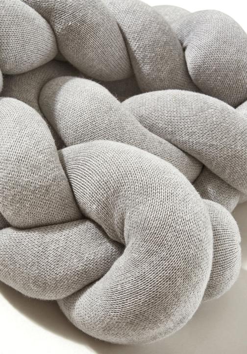 Actual product image nordic coast company Bed Snake Braided Knitted Grey XL