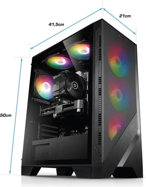 Actual product image Kiebel PC Set Gaming with 23.8 inch TFT Twister AMD Ryzen 5 5500, 16GB DDR4, NVIDIA RTX 3050 8 GB, 1TB SSD (1000 GB, 32 GB, AMD Ryzen 7 5700X, GeForce RTX 3050)