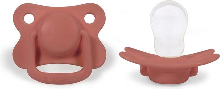 Filibabba Pacifiers 2-pack - Coral +6 months (2x, 6 - 36 Months)