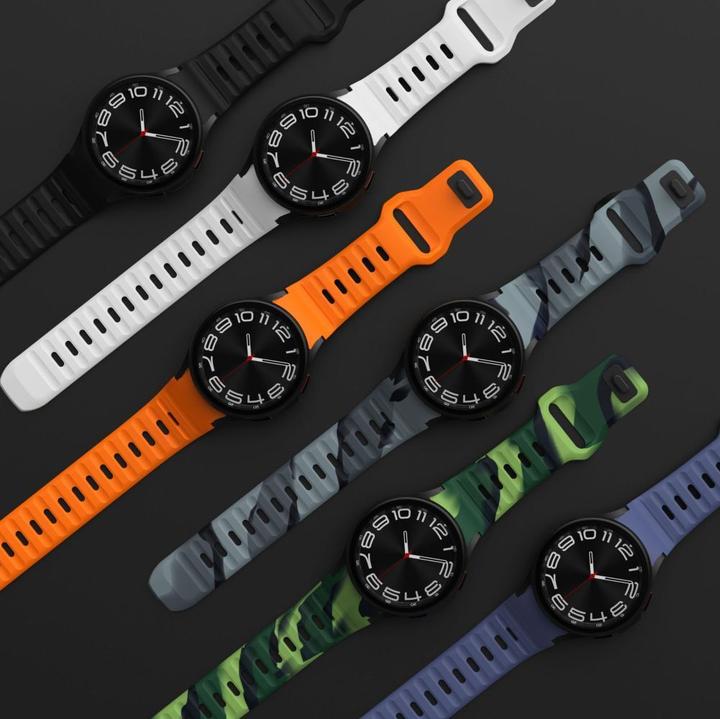 Produktbild Tech-Protect Silicone Line Strap for Samsung Galaxy Watch 4 / 5 / 5 Pro / 6 / 7 / FE - Black