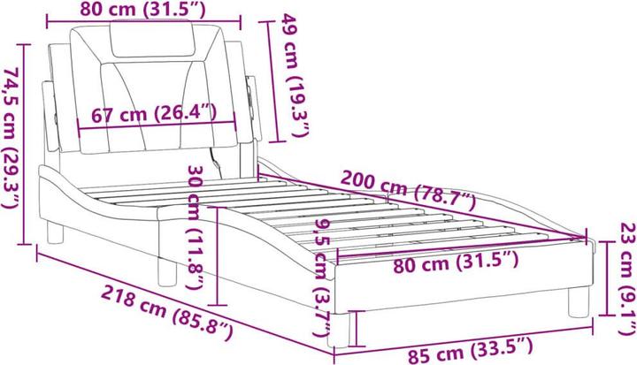 Produktbild vidaXL Bettgestell (80 x 200 cm)