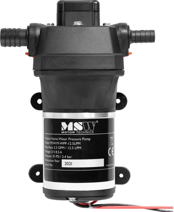 Produktbild MSW Druckwasserpumpe Wohnmobil Frischwasserpumpe 12,5 l/min max. 60 °C 2,4 bar (Gartenpumpe)