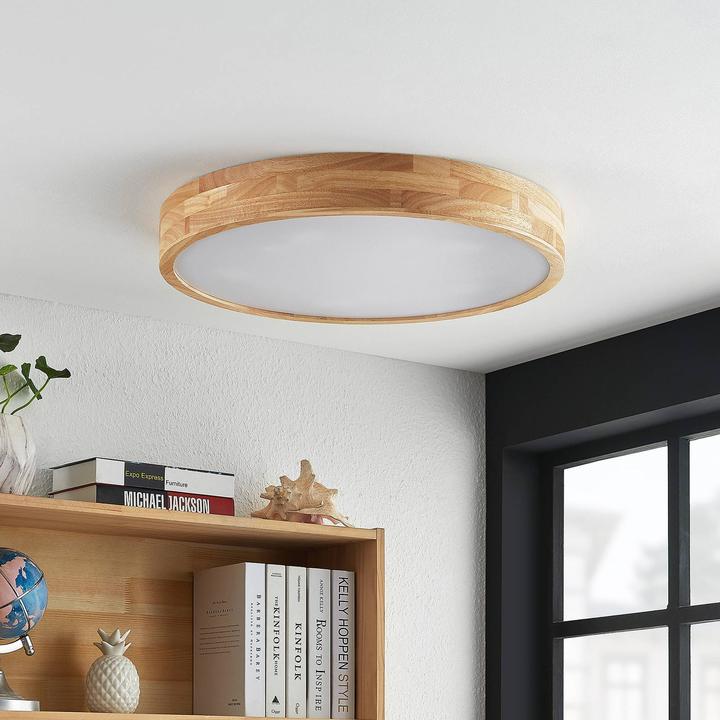 Immagine prodotto Lindby Plafoniera Tanju, legno di quercia, Ø 60 cm (E27)