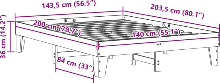Image du produit vidaXL Bettgestell (140 x 200 cm)