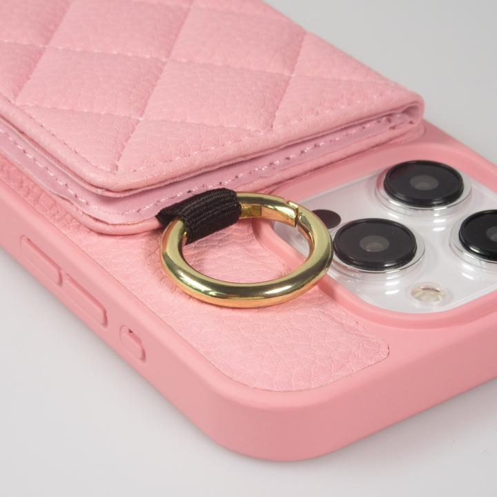 Image du produit PhoneLook Coque Cuir matelassé avec miroir et compartiment carte inclus grande lanière amovible (Apple iPhone 15 Pro)