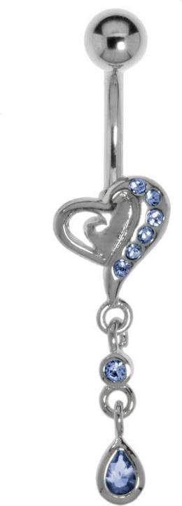 Produktbild Bijouteria Bauchpiercing (Messing rhodiniert, Kristall, Chirurgenstahl 316L)