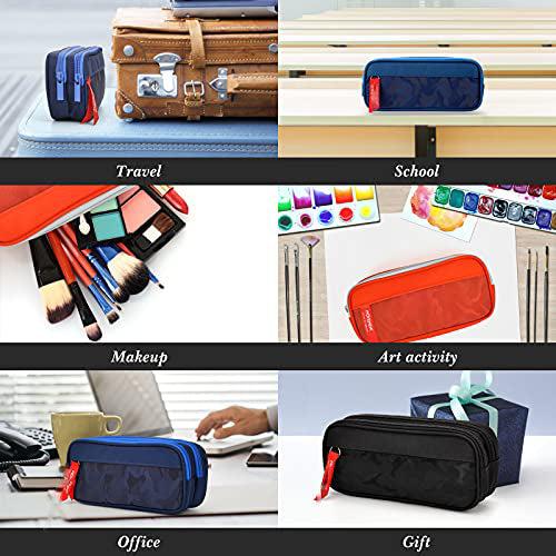 Produktbild Only-Bags.Store Grosses Fassungsvermögen Leinwand Federmäppchen, mehrschichtige Student Federmäppchen Federmappe