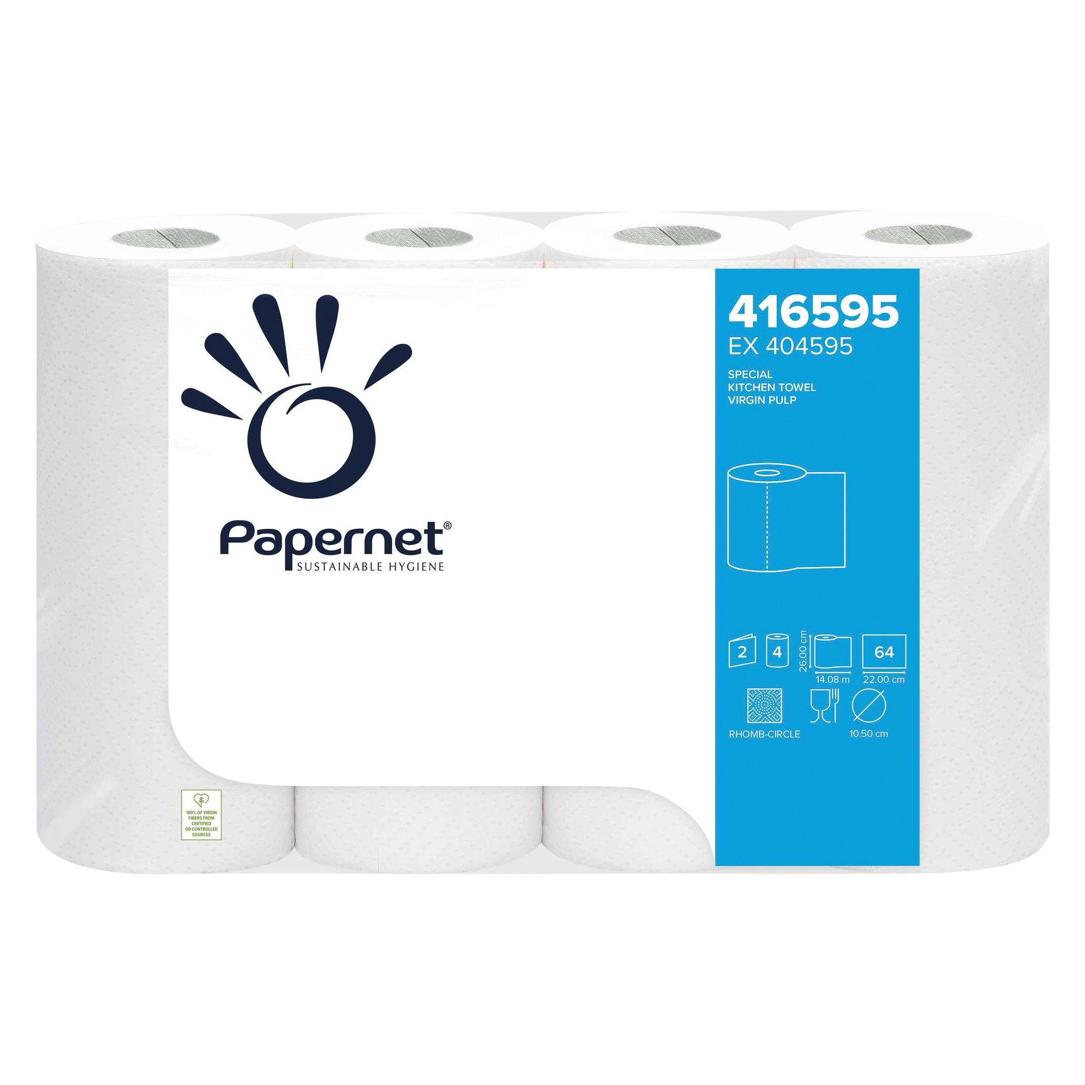 Papernet Küchenrolle 416595 26x22cm 2-lagig Weiß 4 Stück