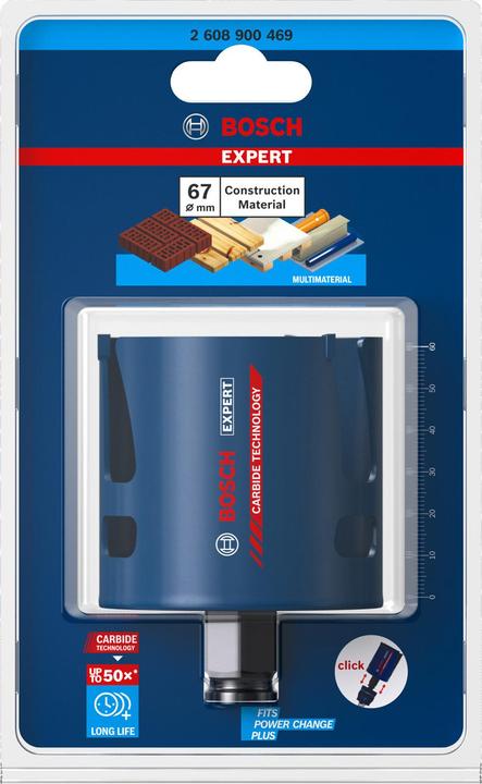 Produktbild Bosch Professional Zubehör EXPERT Construction Material Lochsäge, 67 x 60 mm (67 mm)