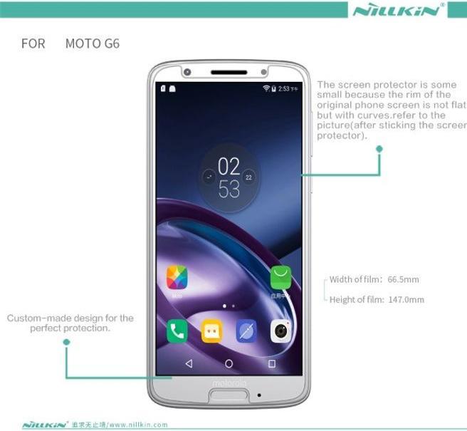 Actual product image Nillkin Super Clear Series Protective Film (1 Piece, Motorola Moto G6)