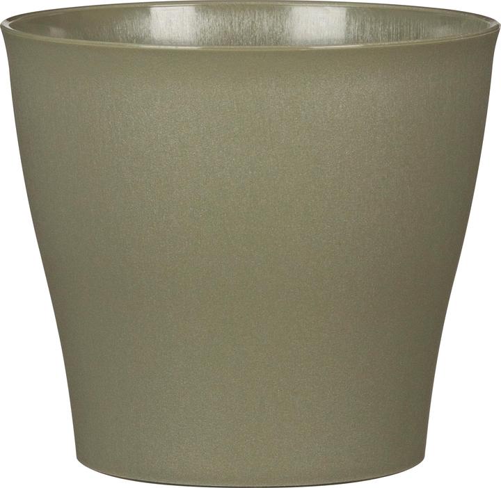 Image du produit Scheurich 15, Pot de fleurs/plantes, rond, en plastique Couleur : Kaki, 15 cm de diamètre, 13 cm (15 cm)