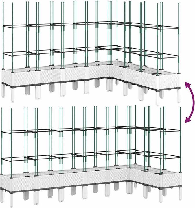 Image du produit vidaXL Bac à plantes avec treillis PP