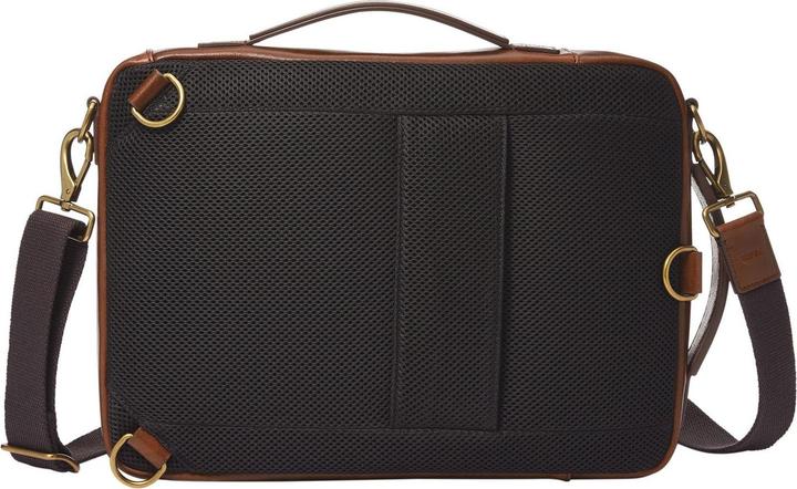 Actual product image Fossil Leather Messenger Bag with Adjustable Shoulder Strap and Laptop Compartment (13")