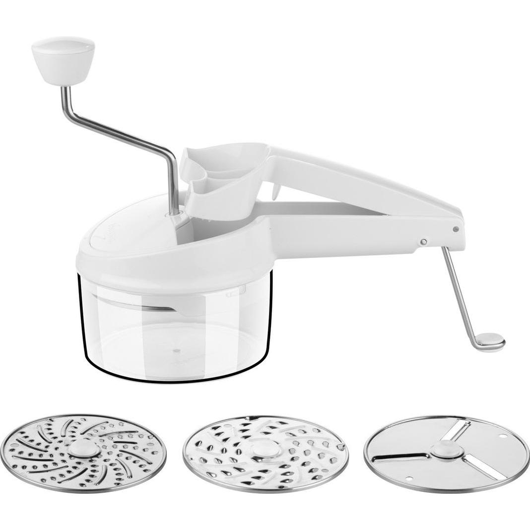 Tescoma Grattugia A Mano Smartphone, 3 Inserti Per Grattugiare, Grattugia, Bianco