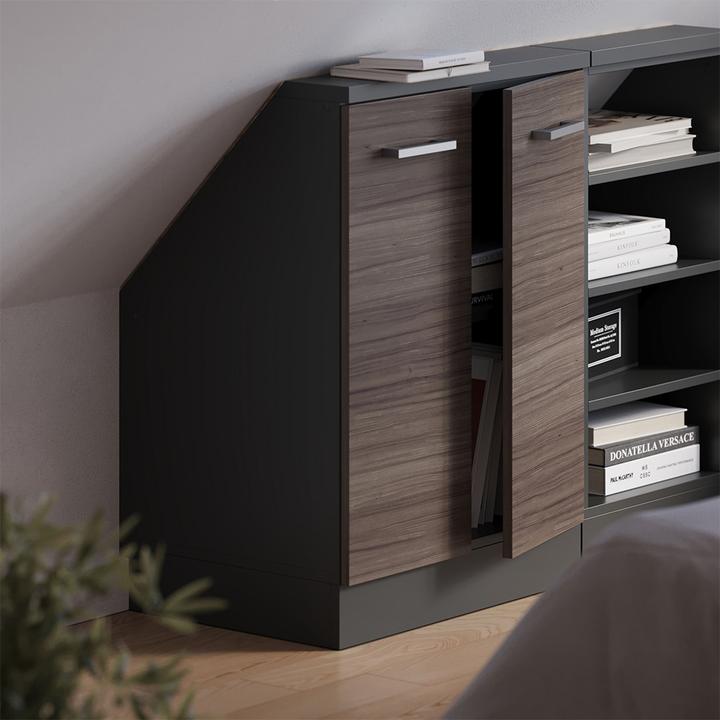 Produktbild Vichy Dachschrägenschrank Rion, Edelgrau/Anthrazit/Anthrazit, mit 2 Türen (46 x 60 x 81.60 cm)