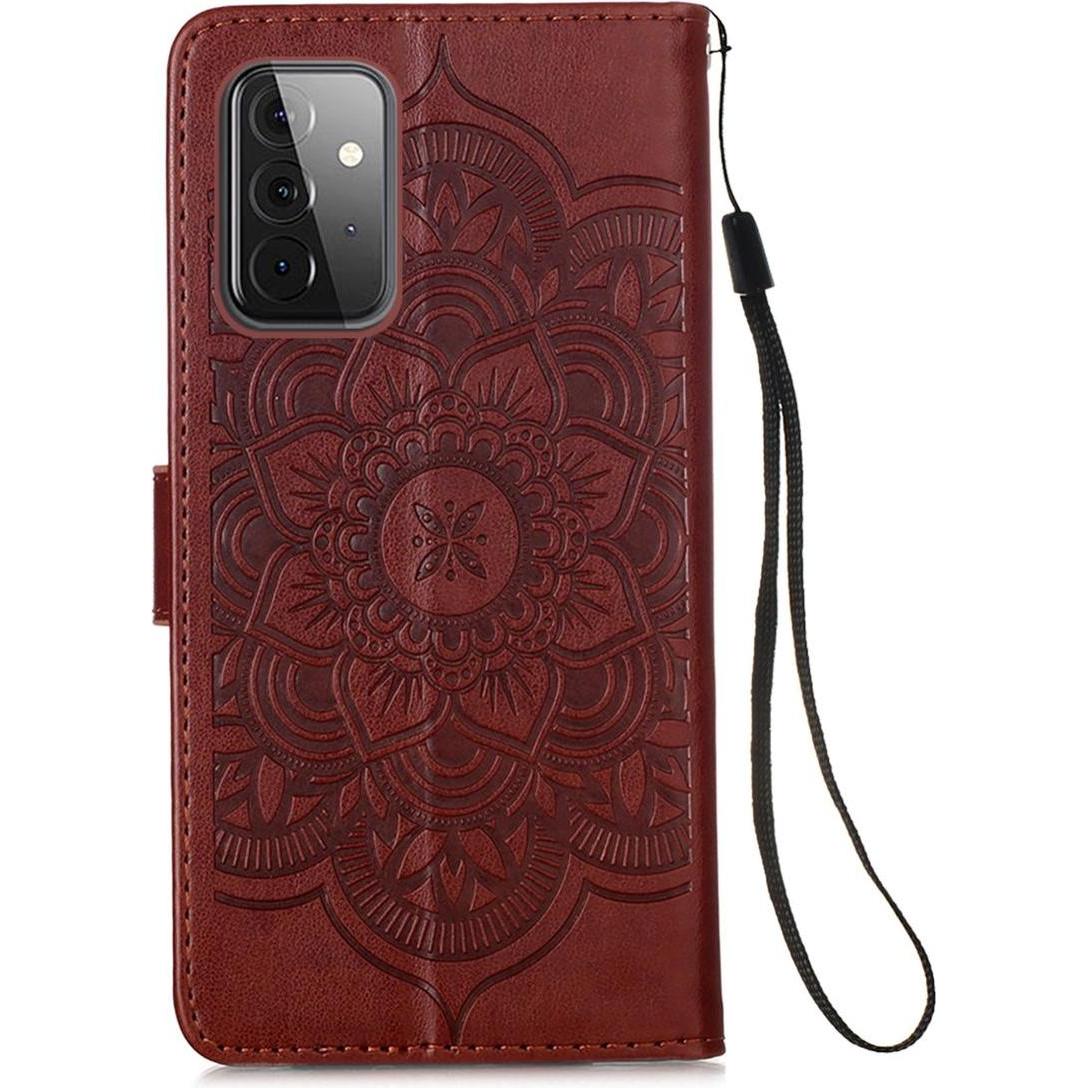 König Design Hülle Handy Schutz für Samsung Galaxy A72 5G Case Cover Tasche Etui Bumper Braun (Samsung Galaxy A72 5G), S...
