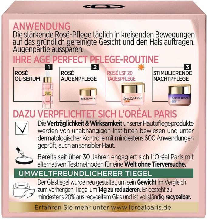 Image du produit L'Oréal Paris Loreal, âge d'or parfait, crème de jour, 50 ml (50 ml, Crème de jour, SPF 20)