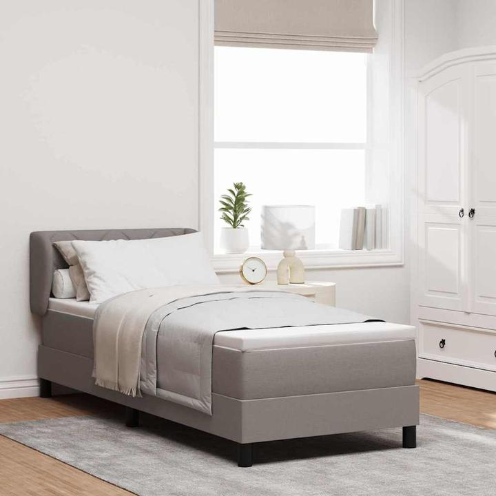 Actual product image VidaXL Box spring bed with mattress fabric taupe (80 x 200 cm)