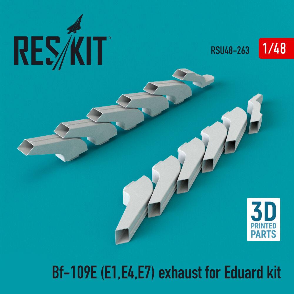 ResKit Bf-109E (E1,E4,E7) exhaust for Eduard kit (3D Printed)