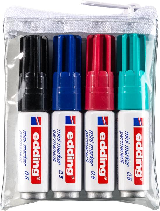 Produktbild Edding MINI-MARKER - permanent (Mehrfarbig, 3 mm, 4 x)