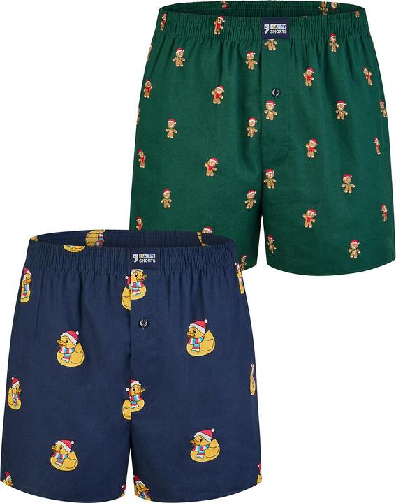 Produktbild Happy shorts Boxer X-mas Shorts, Geschenk, Weihnachten, Motiv (M, 2er Pack)