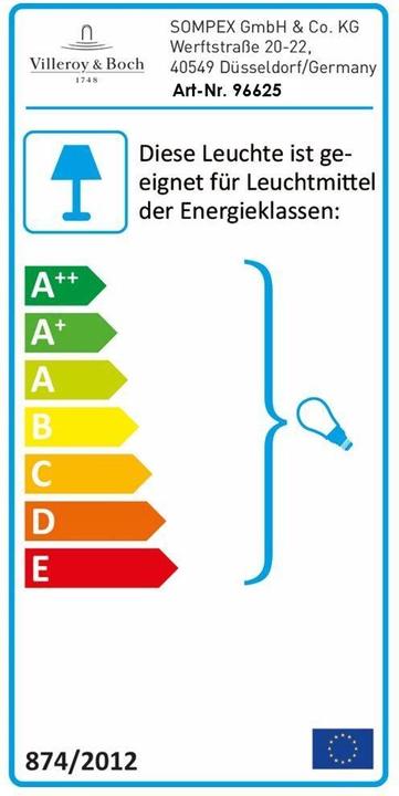 Label énergétique Villeroy & Boch Turin (E27)