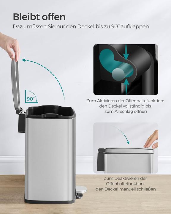 Produktbild Songmics Tretmülleimer mit Softclose und Inneneimer, LTB543E01 (20 l)