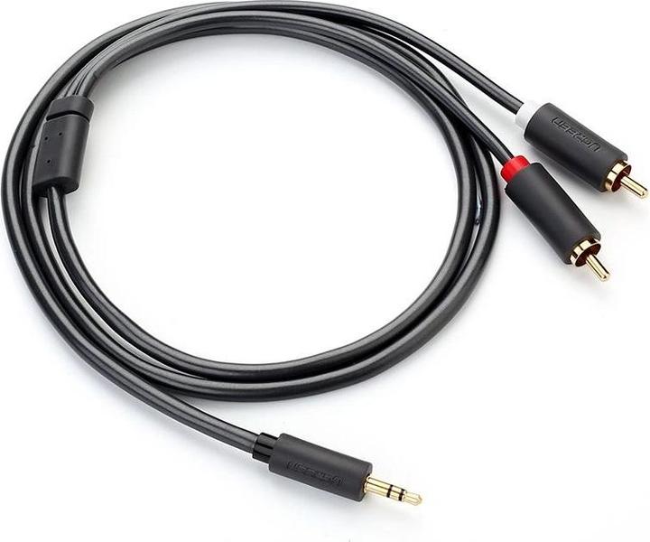 Produktbild Ugreen AV102 2x RCA cable (Cinch) jack 3.5 mm 1.5m (black) (1.50 m, AUX Kabel, Cinch Kabel)