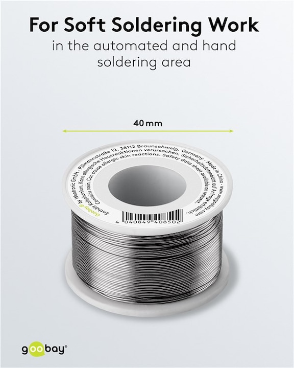 Immagine prodotto Goobay Saldatore professionale senza piombo, ø 0,56 mm, 100 g (Saldatura)
