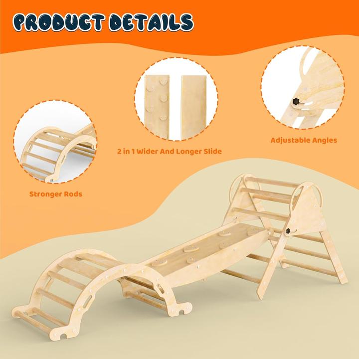 Produktbild Getco Tech 7-in-1 Klettergerüst-Set Indoor mit Rutsche