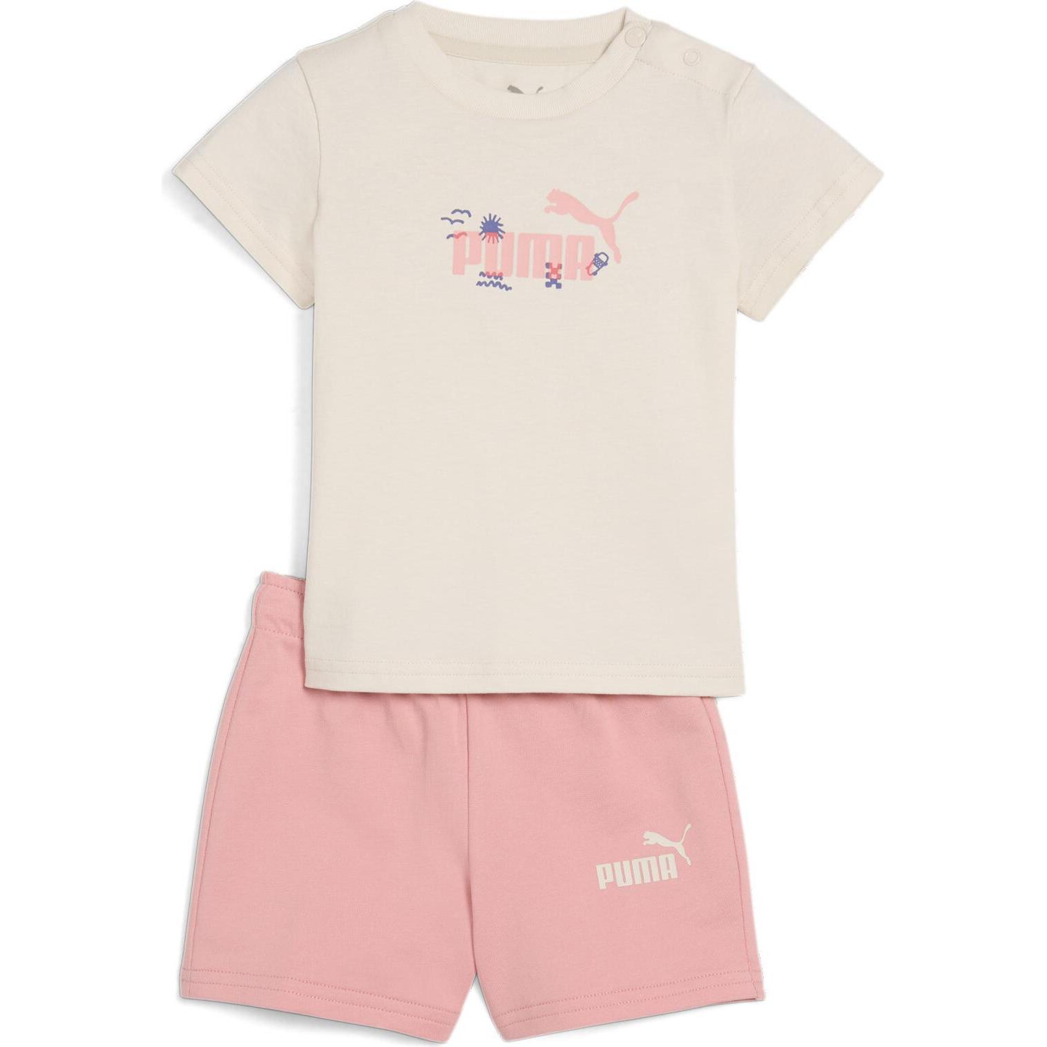 Puma, Jungen, Sportshirt, MINICATS SANDY ADVENTURES Tee and Shorts Set INF (98), Weiss, 98