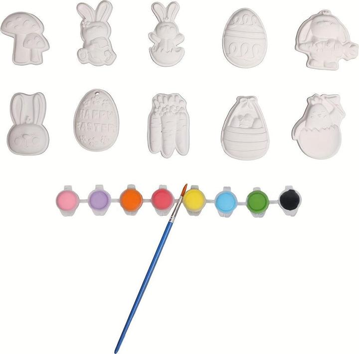 Actual product image Activity Board 10 pieces/set, Easter Mini Plasters Kit, unpainted plaster figures decorations, inspire