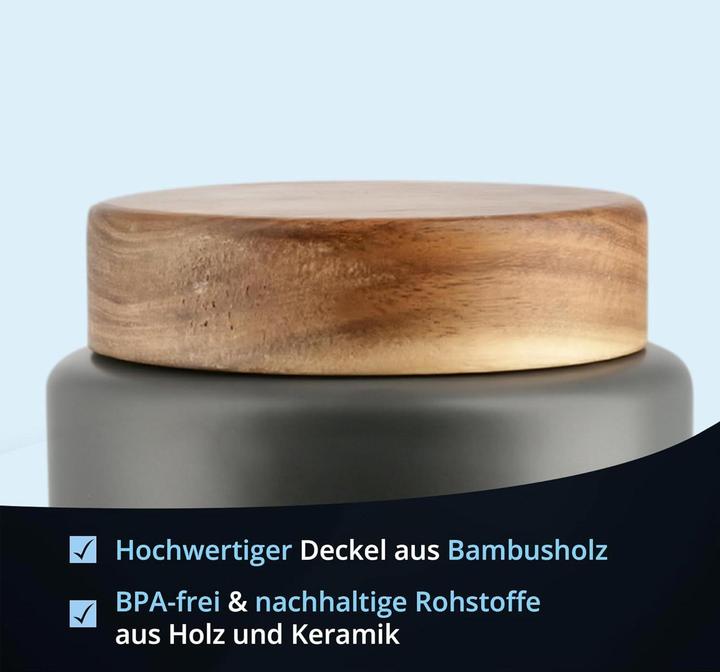 Actual product image KHG Luftdichte Kaffeedose mit Holzdeckel (1 l)