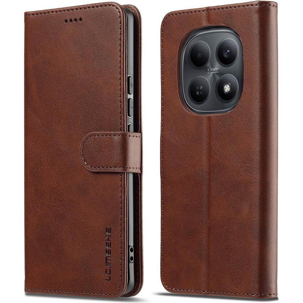 LC.Imeeke Xiaomi Redmi Note 15 Pro 4G - Leder Etui Hülle (Xiaomi Redmi Note 15 Pro), Cover smartphone, Marrone
