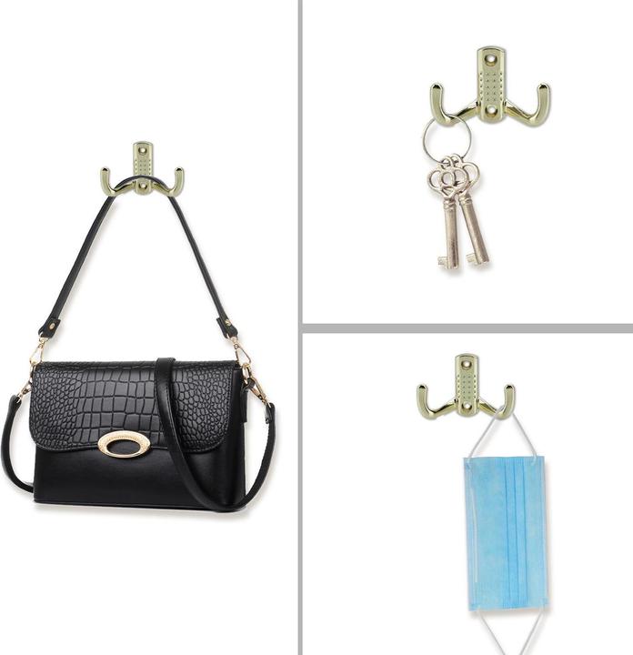 Actual product image Intirilife Double coat hook in gold