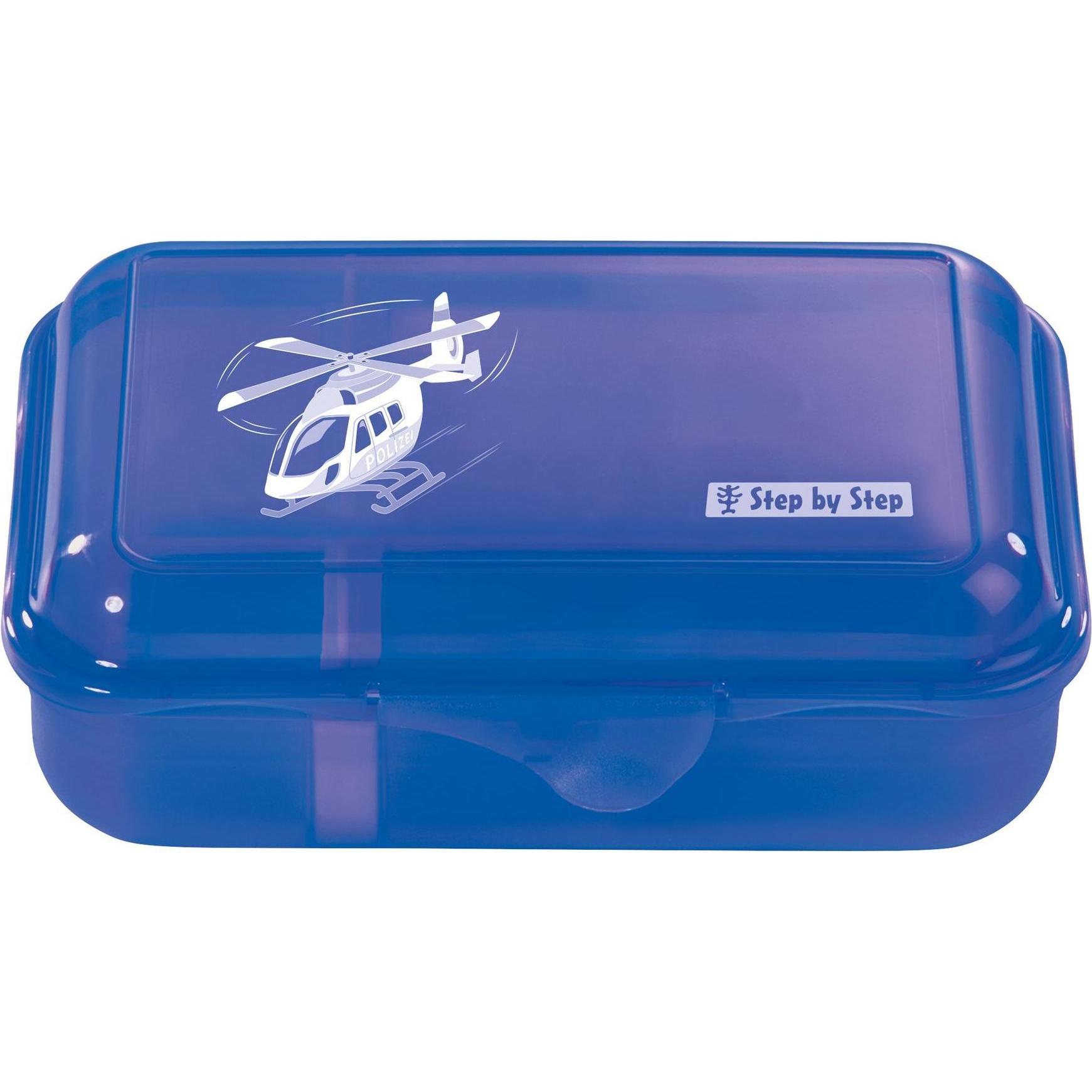 Rotho Step by Step Brotzeitbox mit Klickverschluss, spülmaschinengeeignet, Lunchbox, Blau