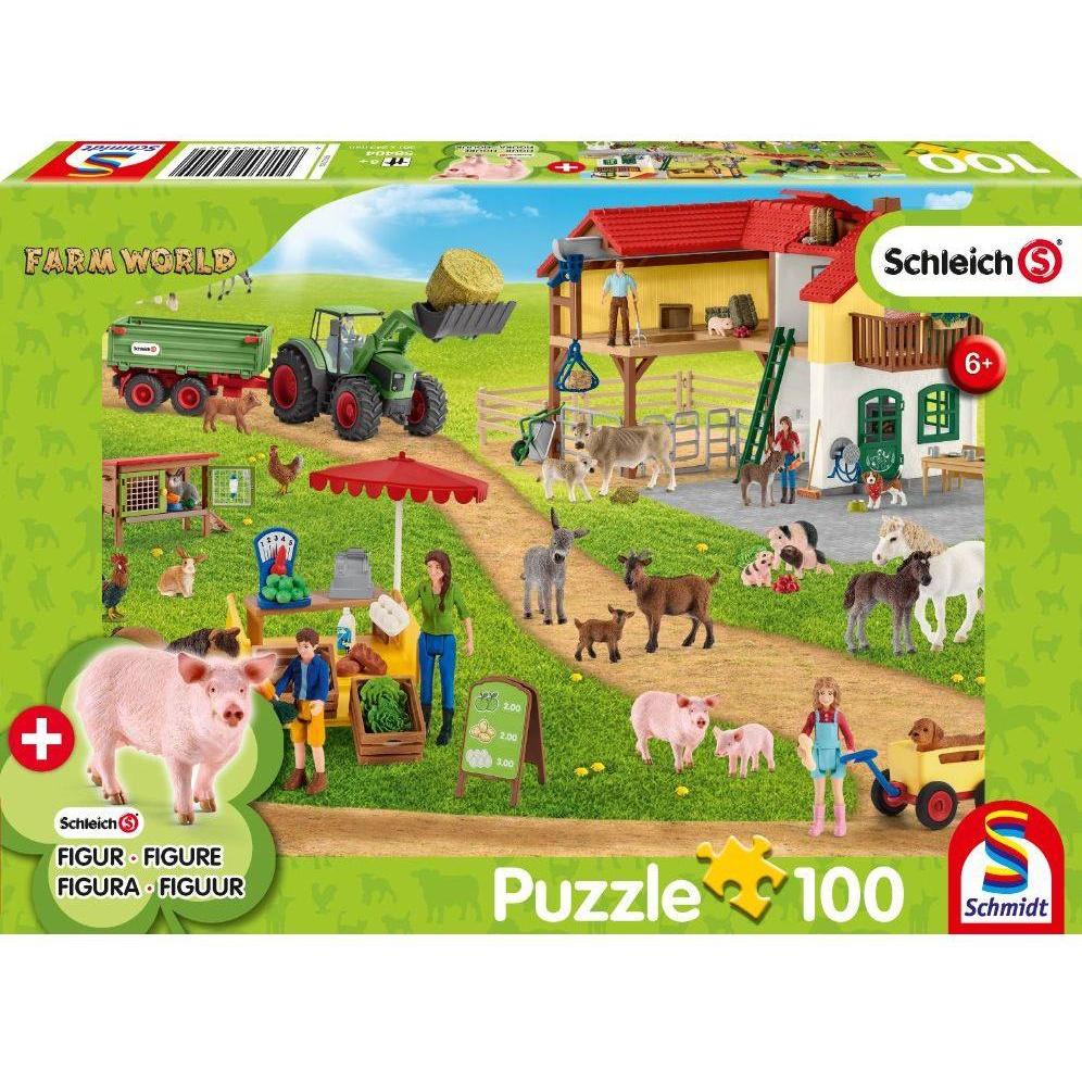 Schmidt Spiele Farm World Bauernhof und Hofladen inkl Original Figur (100 Teile)