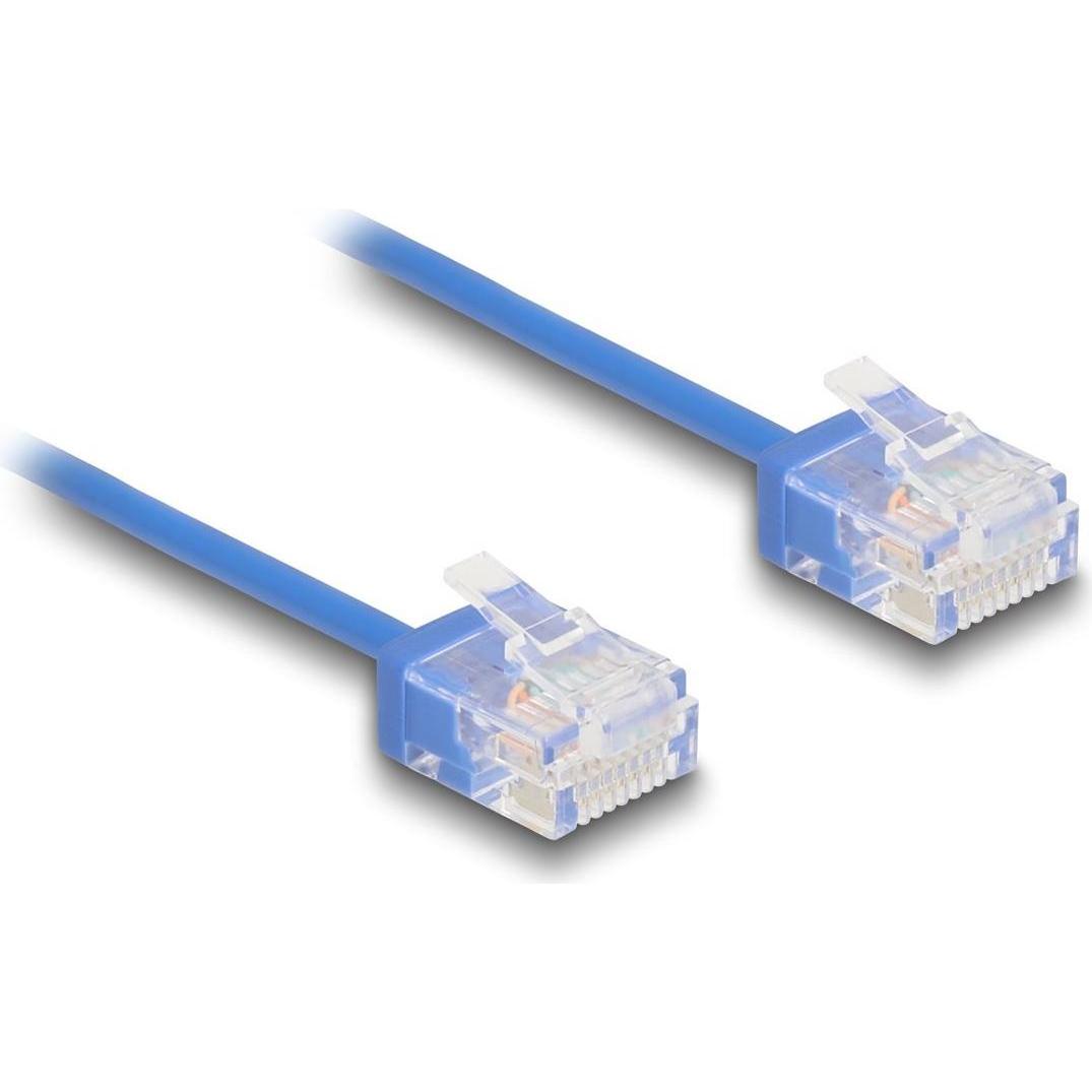 Thumbnail - Delock RJ45 Netzwerkkabel Cat.6 UTP Ultra Slim 0,5 m blau mi (U/UTP, CAT6, 0.50 m), Netzwerkkabel